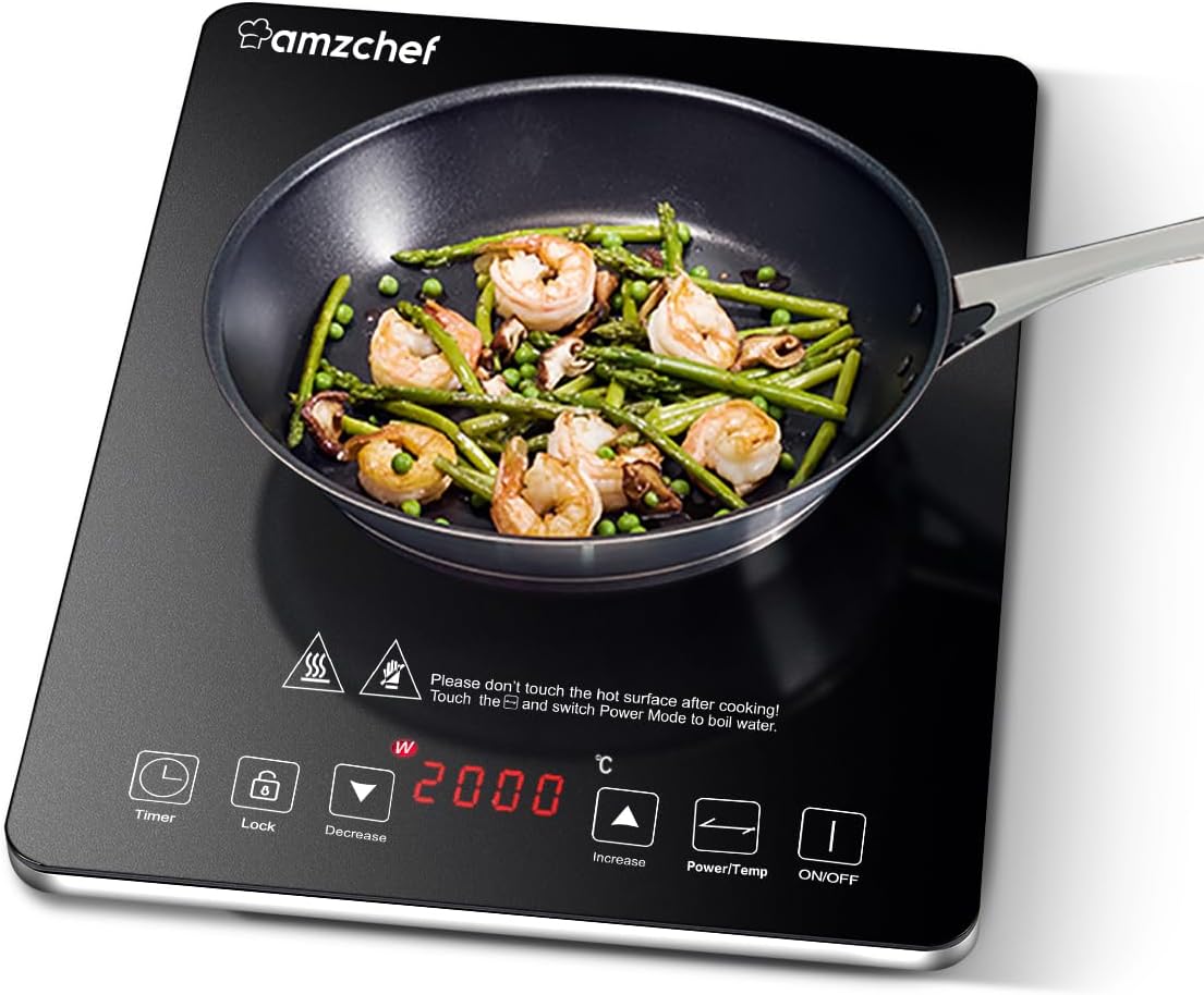 AMZCHEF Ultra-Thin Induction Cooker wit...