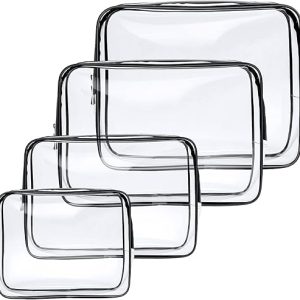 Aucuu TSA Approved Clear Makeup Bags Set