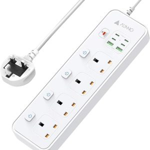 AUNNO 4 Way Extension Lead with USB