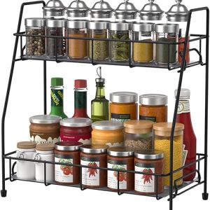 BOKIOVIN 2 Tier Spice Rack Organizer