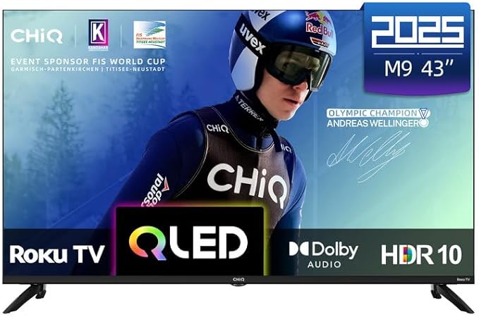 CHiQ 43″ 4K Smart QLED Roku TV wi...