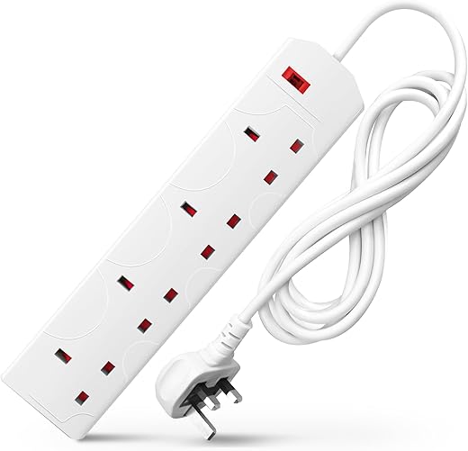 DESIRETECH 4-Gang White Electric Extens...