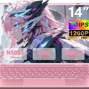 HUQPPQ 14 Inch Pink Laptop - Celeron N5095