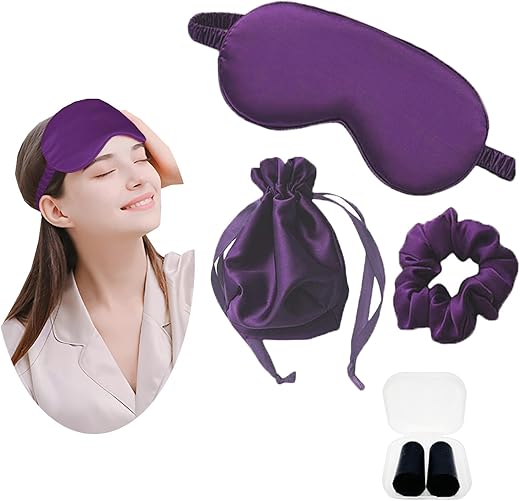 Silk Eye Mask Travel Set with Pouch, Ea...