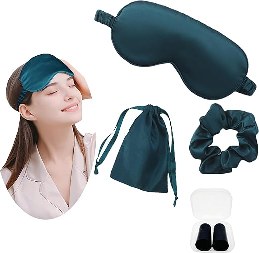Silk Eye Mask Travel Set with Pouch, Ea...