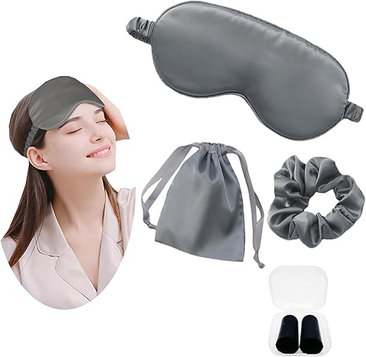 Silk Eye Mask Travel Set with Pouch, Ea...
