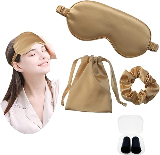 Silk Eye Mask Travel Set with Pouch, Ea...