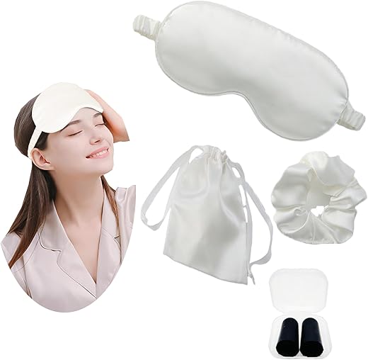 Silk Eye Mask Travel Set with Pouch, Ea...