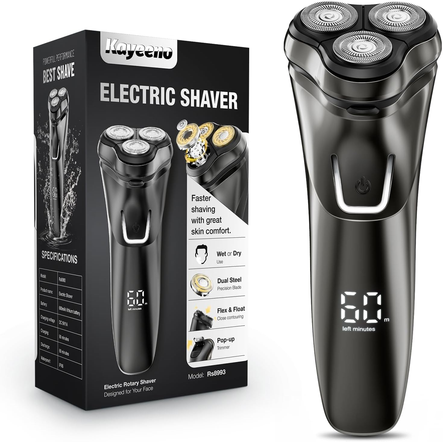 Kayeeno Waterproof Rechargeable MenR...