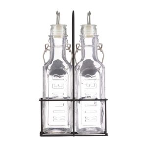 Kilner Oil Bottles with Metal Rack Set