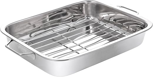 Large Stainless Steel Roasting Pan with...