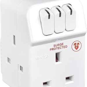 Masterplug Three Socket Surge Protector Adaptor