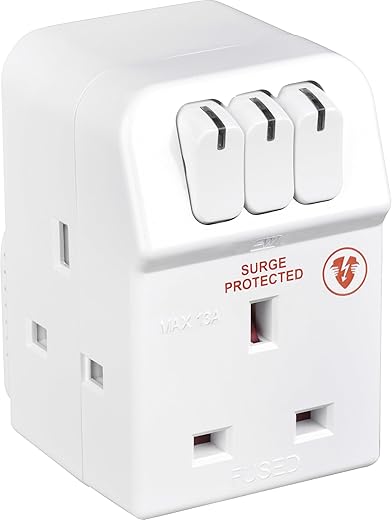 Surge Protected Three-Socket Adaptor wi...