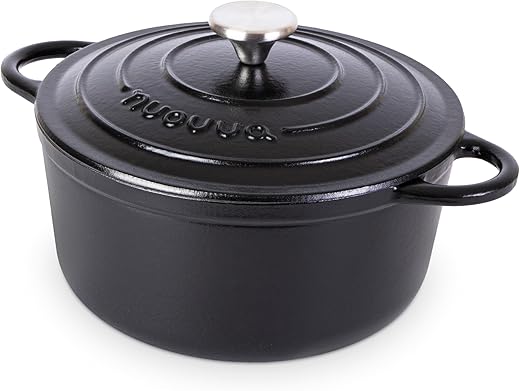 5 Quart Enamel Cast Iron Dutch Oven wit...