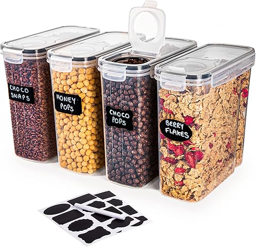 4-Piece BPA-Free Cereal Storage Contain...