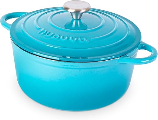 5QT Enamel Cast Iron Dutch Oven with Li...