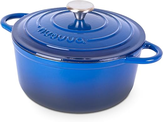 5 Quart Dark Blue Enamelled Cast Iron D...