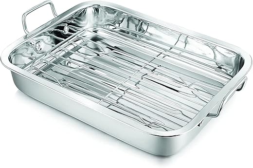 Premium Stainless Steel Roasting Pan wi...