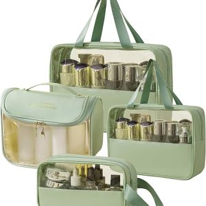 Portable Clear Travel Toiletry Bag Set