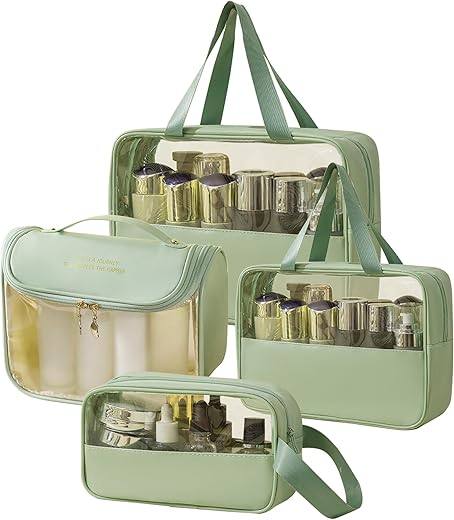 Portable Clear Travel Toiletry Bag Set ...