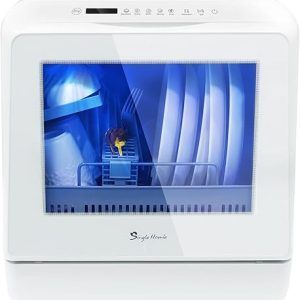 Portable Mini Countertop Dishwasher with 6 Programs