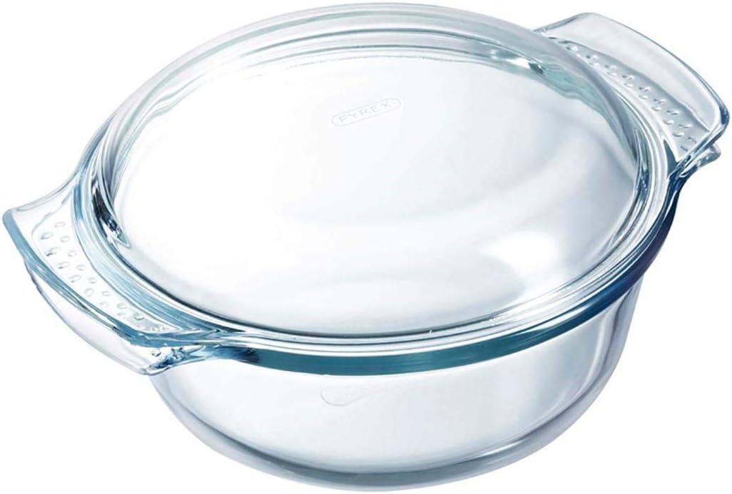 4.9L Pyrex Round Glass Casserole Dish &...