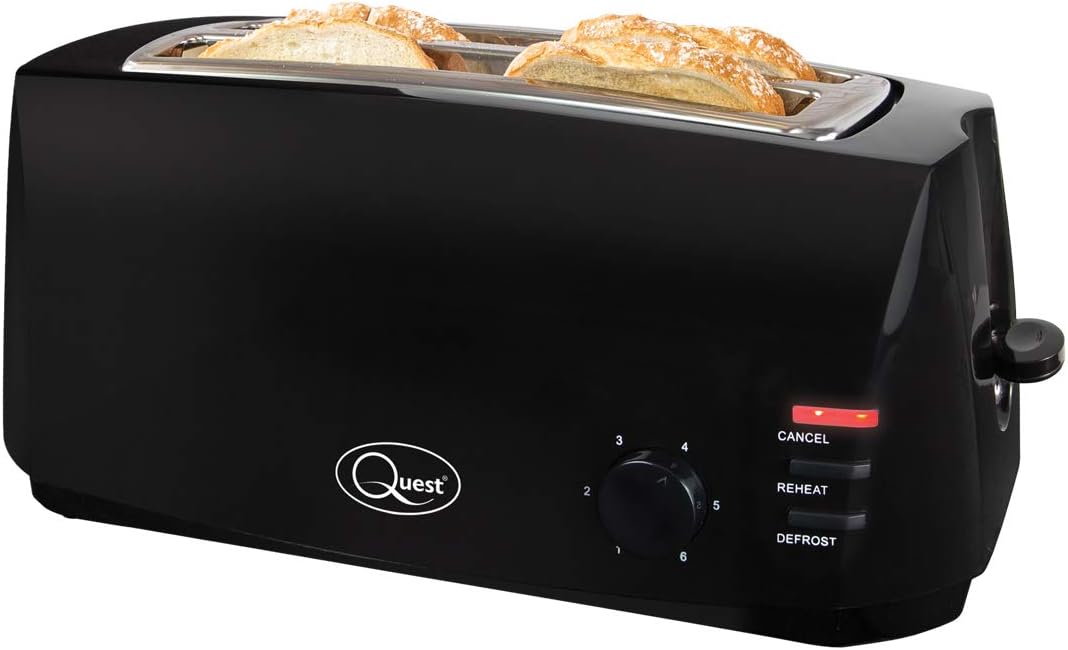 Quest 4-Slice Black Toaster with Extra ...