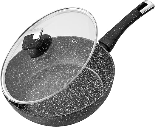 Nonstick Granite Deep Frying Pan 24cm w...