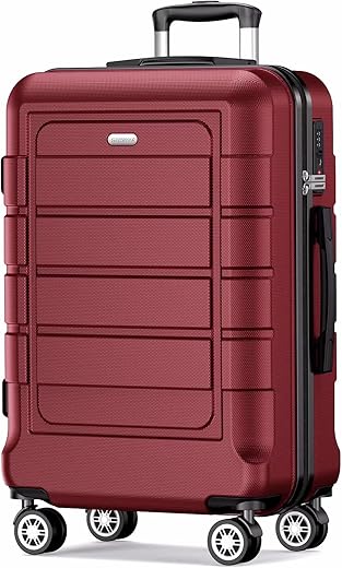 28-Inch Expandable Red Hard Shell Suitc...