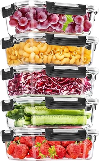Airtight Glass Meal Prep Containers ...