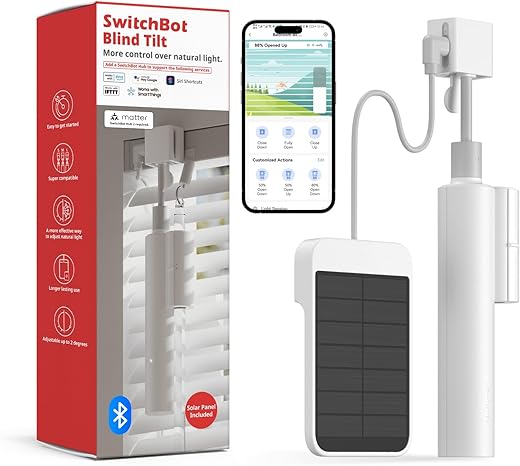 Smart Solar-Powered Motorized Blinds wi...