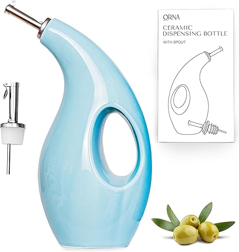 Turquoise Ceramic Oil Dispenser Bottle ...