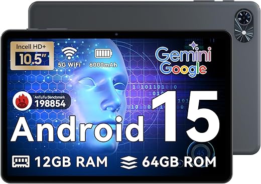 2025 Android 15 Tablet 10.5″ HD+ ...