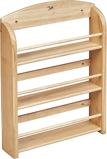 Premium Hevea Wood 18-Jar Spice Rack &#...