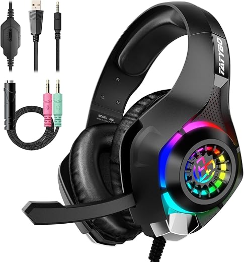Tatybo RGB Gaming Headset with Surround...