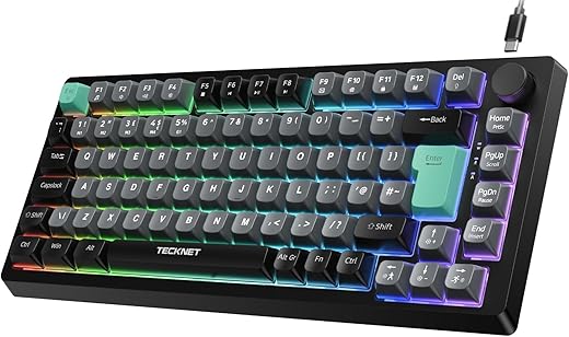 TECKNET Compact RGB Gaming Keyboard wit...