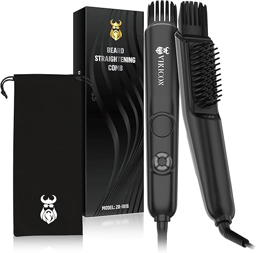 VIKICON 3-in-1 Beard Straightener Brush...