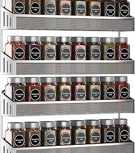 Wall Mounted Metal Spice Rack Set