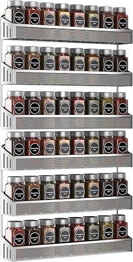 Large Wall-Mounted Spice Rack Set ̵...