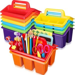 12 Pack Stackable Plastic Classroom Caddies
