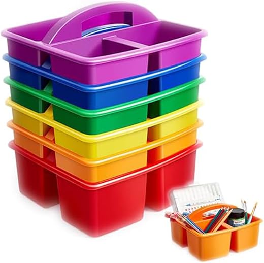 Plastic Table Caddy Organizer with Hand...
