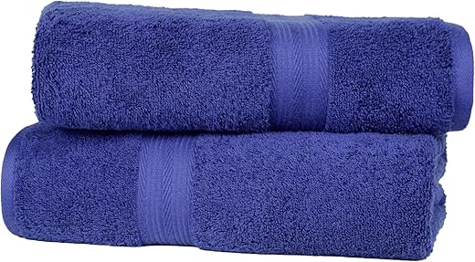 Soft Royal Blue 100% Cotton Bath Towels...