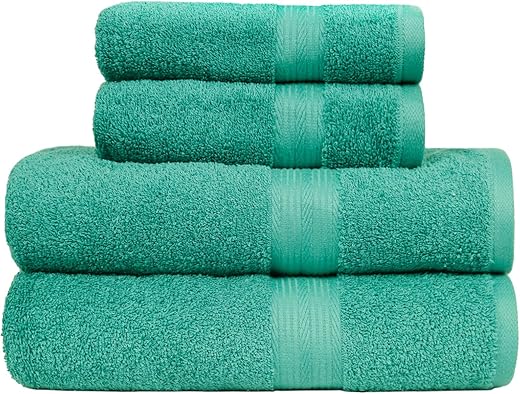 Teal 4-Piece Cotton Bath Towel Set R...