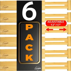 Bamboo Drawer Dividers Set of 6