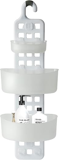 Adjustable 3-Tier Blue Plastic Shower C...