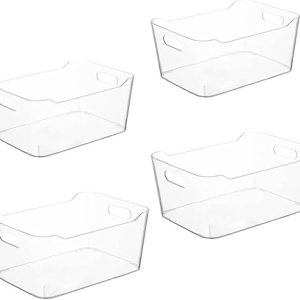 Clear Plastic Storage Organiser Trays - 4PCS