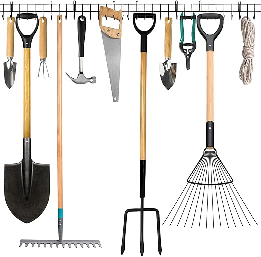 Heavy-Duty Wall-Mounted Garden Tool Sto...