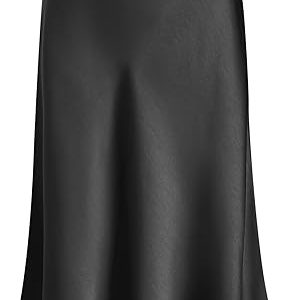 Eisnnu Women's A-Line Satin Midi Skirt
