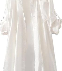 Elegant Plus Size Long Sleeve Button Down Shirts