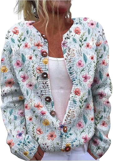 Floral Print Women’s Cardigan ...